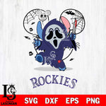 Colorado Rockies Stitch Ghost Face Halloween 2 Svg Eps Dxf Png File, Digital Download, Instant Download