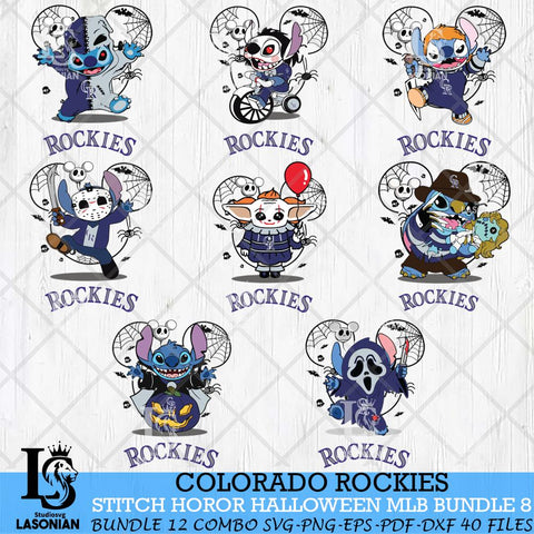 Colorado Rockies Stitch Halloween Bundle MLB Svg Eps Dxf Png File, Digital Download, Instant Download