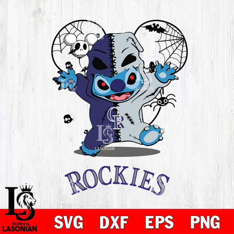 Colorado Rockies Stitch Horror Halloween 2 Svg Eps Dxf Png File, Digital Download, Instant Download