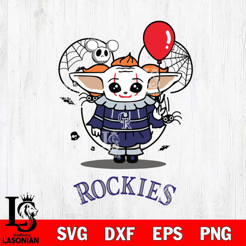 Colorado Rockies Stitch Pennywise Halloween Svg Eps Dxf Png File, Digital Download, Instant Download
