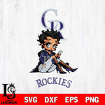 Colorado Rockies Style Black Fan Girl Betty Boop