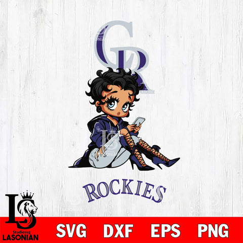Colorado Rockies Style Black Fan Girl Betty Boop