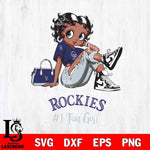 Colorado Rockies #1 Black Fan Girl Betty Boop