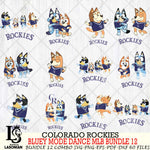 Colorado Rockies  Bluey Dance MLB Bundle 12 SVG Eps Dxf Png File, Digital Download, Instant Download