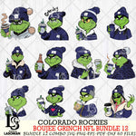 Colorado Rockies  Boujee Grinch MLB Bundle 12 SVG Eps Dxf Png File, Digital Download, Instant Download