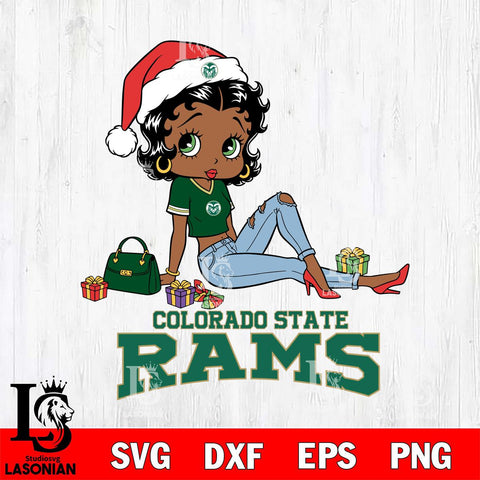 Colorado State Rams Betty Boop Christmas Packing File Cut, NCAA SVG DXF EPS PNG PDF File, Digital Download , Criucut , Silhouette