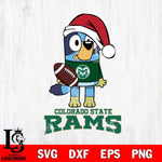 Colorado State Rams Bluey Christmas Svg Eps Dxf Png File, Digital Download