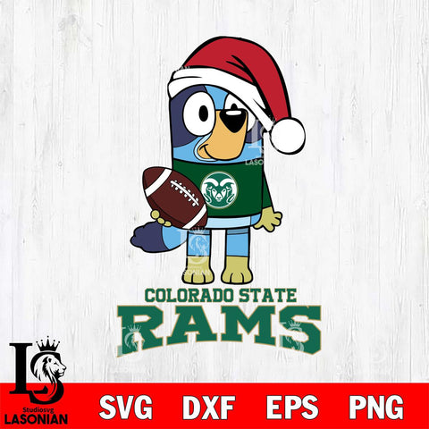 Colorado State Rams Bluey Christmas Svg Eps Dxf Png File, Digital Download