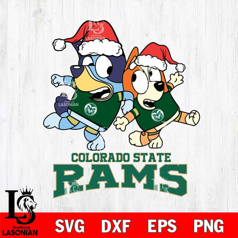Colorado State Rams Bluey Christmas Holiday Svg Eps Dxf Png File, Digital Download