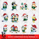 Colorado State Rams Bluey Christmas NCAA Bundle 12 SVG Eps Dxf Png File, Digital Download, Instant Download