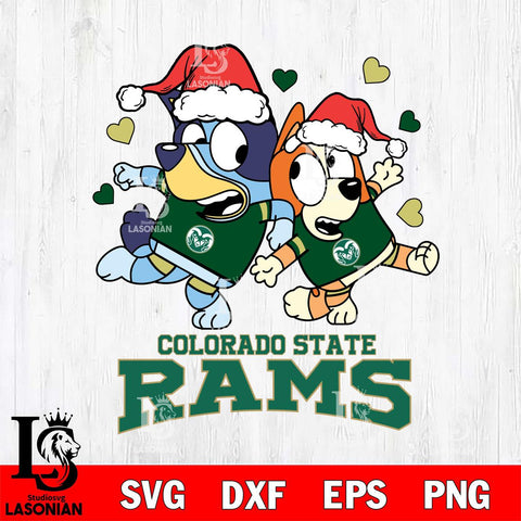 Colorado State Rams Bluey Christmas NFL Svg Eps Dxf Png File, Digital Download