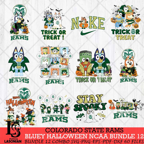 Colorado State Rams Bluey Halloween NCAA 12 SVG Eps Dxf Png File, Bundle NCAA svg, Digital Download, Instant Download