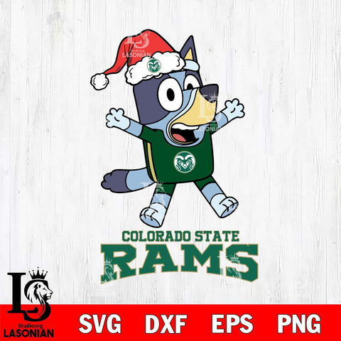 Colorado State Rams Bluey Happy Christmas Svg Eps Dxf Png File, Digital Download