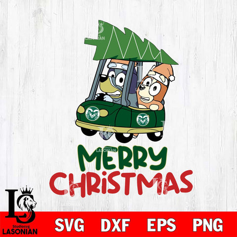 Colorado State Rams Bluey Merry Christmas Svg Eps Dxf Png File, Digital Download
