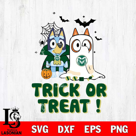 Colorado State Rams Bluey Trick or Treat Halloween Svg Eps Dxf Png File, Digital Download, Instant Download
