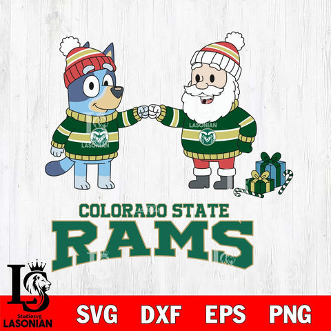Colorado State Rams Bluey With Satan Christmas File Cut, NCAA SVG DXF EPS PNG FILE, Digital Download,Instant Download, Silhouette