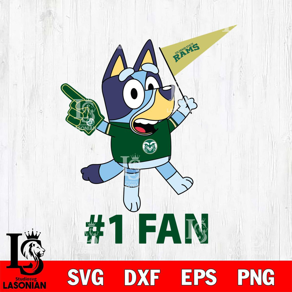 Colorado State Rams Bluey #1 Fan – lasoniansvg
