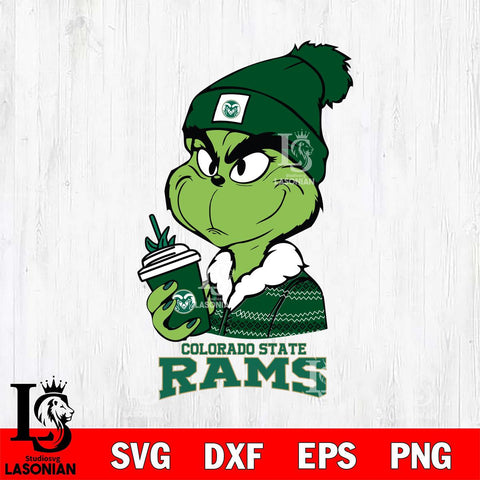 Colorado State Rams Boujee Grinch Christmas Cut Files Cricut, Svg Dxf Eps Png file, Digital download , Silhouette