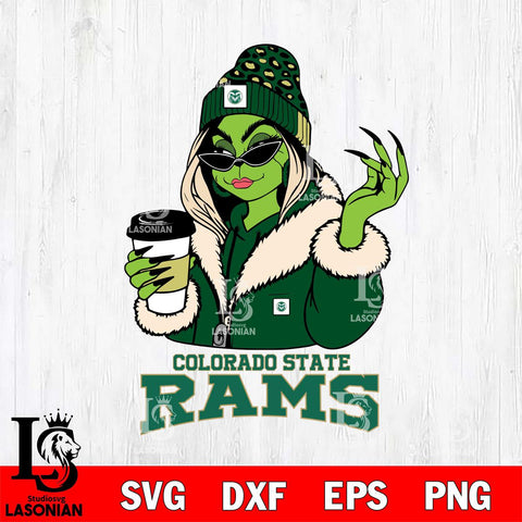Colorado State Rams Boujee Grinch Girls Christmas Cut Files Cricut, Svg Dxf Eps Png file, Digital download , Silhouette