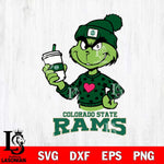 Colorado State Rams Boujee Grinch Heart Christmas Cut Files Cricut, Svg Dxf Eps Png file, Digital download , Silhouette