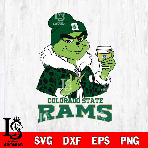 Colorado State Rams Boujee Grinch Leopard Christmas Cut Files Cricut, Svg Dxf Eps Png file, Digital download , Silhouette