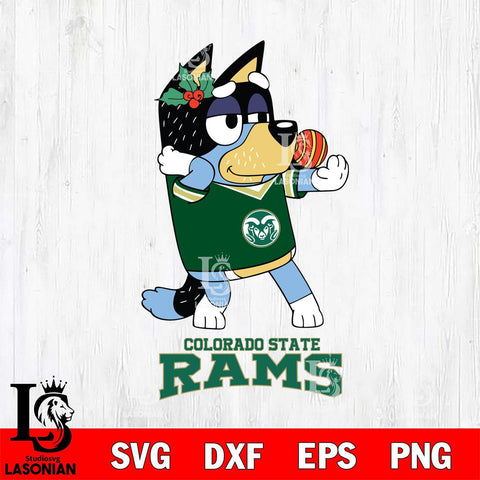 Colorado State Rams Christmas Bluey Bandit Heeler Cut Files,Bluey Cricut,Christmas Svg , Bluey svg , Digital Download, dxf eps png pdf file