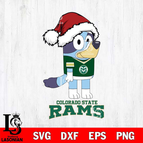 Colorado State Rams Christmas Bluey Hat Cut Files,Bluey Cricut,Christmas Svg , Bluey svg , Digital Download, dxf eps png pdf file