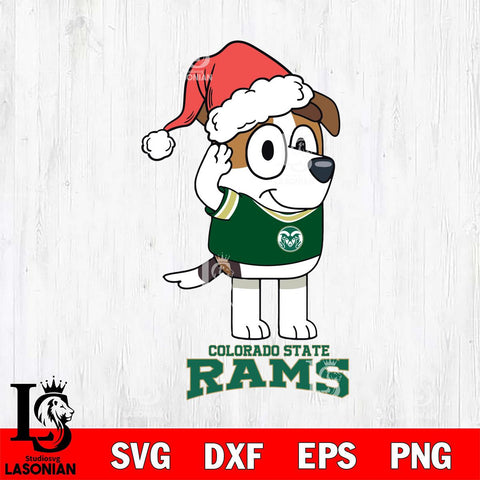 Colorado State Rams Christmas Bluey Jack Sport Cut Files,Bluey Cricut,Christmas Svg , Bluey svg , Digital Download, dxf eps png pdf file