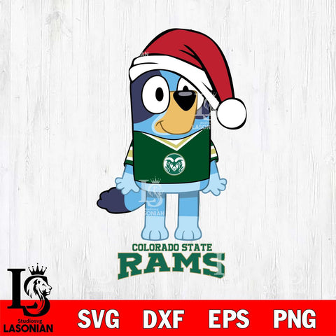 Colorado State Rams Christmas Bluey Sport Cut Files,Bluey Cricut,Christmas Svg , Bluey svg , Digital Download, dxf eps png pdf file
