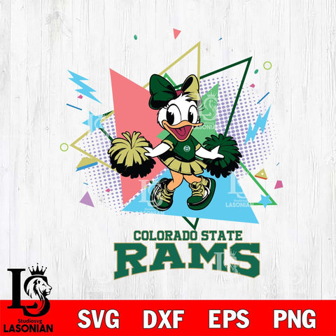 Colorado State Rams Cute Daisy Duck Cheerleader SVG DXF EPS PNG FILE, NCAA File Cut,Digital Download,Instant Download
