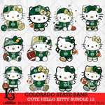 Colorado State Rams Cute Hello Kitty Bundle 12 SVG Eps Dxf Png File, NCAA Bundle svg, Digital Download, Instant Download