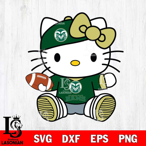 Colorado State Rams Cute Hello Kitty Football 11 Svg Eps Dxf Png File, NCAA svg, Digital Download, Instant Download