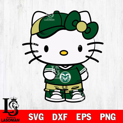 Colorado State Rams Cute Hello Kitty Football 2 Svg Eps Dxf Png File, NCAA svg, Digital Download, Instant Download