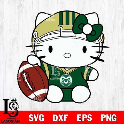 Colorado State Rams Cute Hello Kitty Football 5 Svg Eps Dxf Png File, NCAA svg, Digital Download, Instant Download