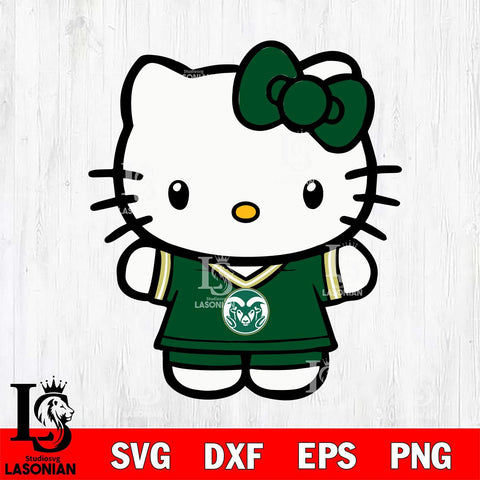 Colorado State Rams Cute Hello Kitty Football 6 Svg Eps Dxf Png File, NCAA svg, Digital Download, Instant Download