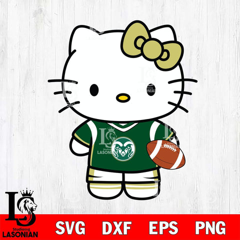 Colorado State Rams Cute Hello Kitty Football 8 Svg Eps Dxf Png File, NCAA svg, Digital Download, Instant Download