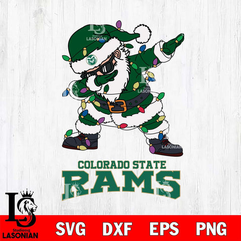 Colorado State Rams Dabbing Santa Claus Ugly Christmas Svg dxf eps png pdf file,NCAA svg,Digital Download,Cricut file