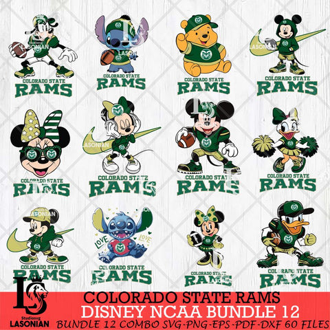 Colorado State Rams Disney NCAA Bundle Svg PNG 12 Svg Eps Dxf Png File, Digital Download