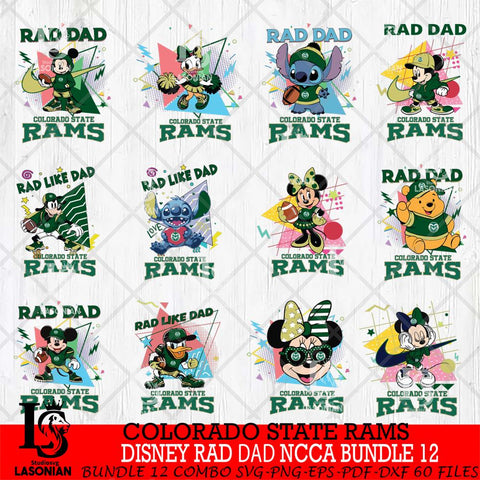 Colorado State Rams Disney Rad Dad NCAA Bundle 12 SVG DXF EPS PNG FILE, BUNDLE NCAA Disney Father day File Cut,Digital Download,Instant Download,Disney Svg Files