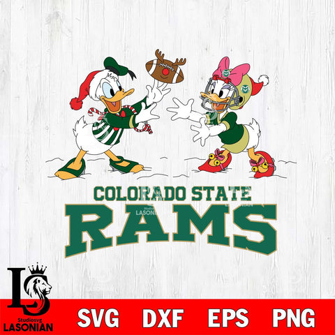 Colorado State Rams Donald Duck & Daisy Duck Football Cricut,Christmas SVG DXF EPS PNG FILE, NCAA Digital Download,Instant Download, Silhouette
