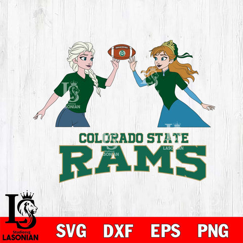 Colorado State Rams Elsa & Anna Football Cricut,Christmas SVG DXF EPS PNG FILE, NCAA Digital Download,Instant Download, Silhouette