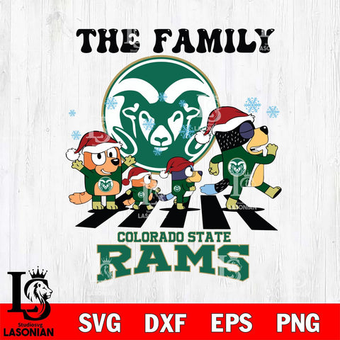 Colorado State Rams Family Bluey Christmas Svg Eps Dxf Png File, Digital Download