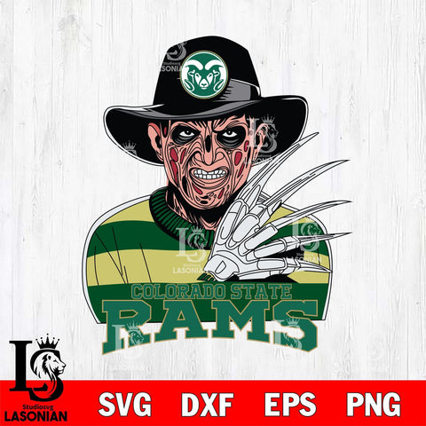 Colorado State Rams Freddy Krueger Horror Halloween Svg Eps Dxf Png File, NCAA svg, Digital Download, Instant Download
