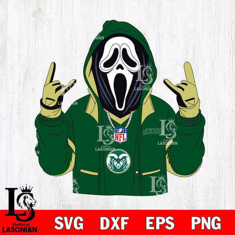 Colorado State Rams Ghostface Scream Football Halloween Svg Eps Dxf Png File, NCAA svg, Digital Download, Instant Download