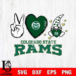 Colorado State Rams Gnomes Peace & Love Svg Eps Dxf Png File, Digital Download, Instant Download