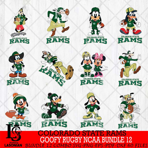 Colorado State Rams Goofy Rugby Disney NCAA Bundle 12 SVG DXF EPS PNG FILE,NCAA bundle svg ,Football Digital Download,Instant Download, Silhouette