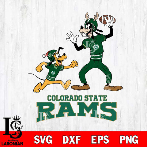 Colorado State Rams Goofy & Pluto Football Cricut,Christmas SVG DXF EPS PNG FILE, NCAA Digital Download,Instant Download, Silhouette