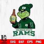 Colorado State Rams Grinch Drinking Beer Christmas Cut Files Cricut, Svg Dxf Eps Png file, Digital download , Silhouette