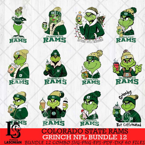 Colorado State Rams Grinch NCAA  Bundle 12 SVG Eps Dxf Png File, Digital Download, Instant Download
