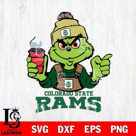 Colorado State Rams Grinch with coffee Svg Eps Dxf Png File, Digital Download, Instant Download